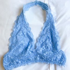 Free People Blue Galloon Lace Bralette